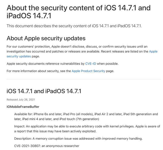 楚雄苹果手机维修分享iOS 14.7.1 正式版更新内容及升级方法 